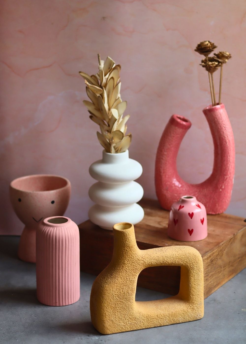 Set of 6 Blossom Bliss Vases (for the price of 5) handmade in India