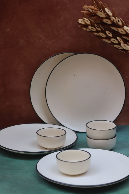Set of 8 - Basic White Dinner set with premium quality material