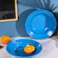 luster blue pasta plate
