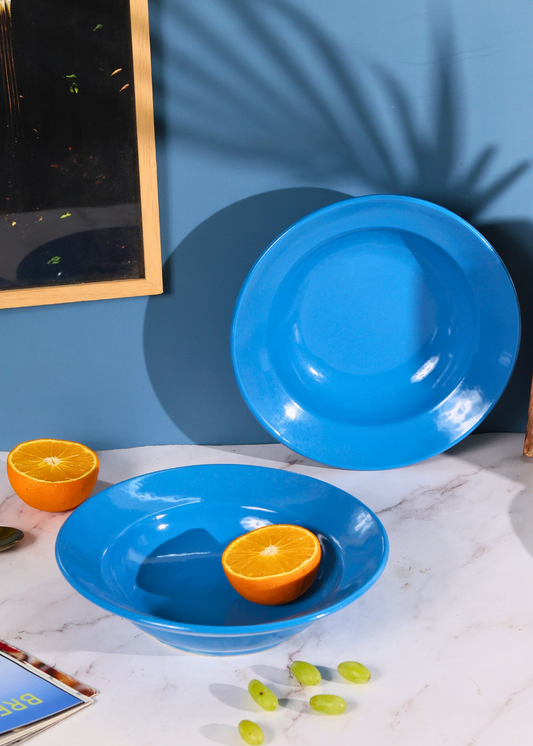luster blue pasta plate