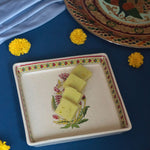 Red Motif Serving Platter - Large handmade in india