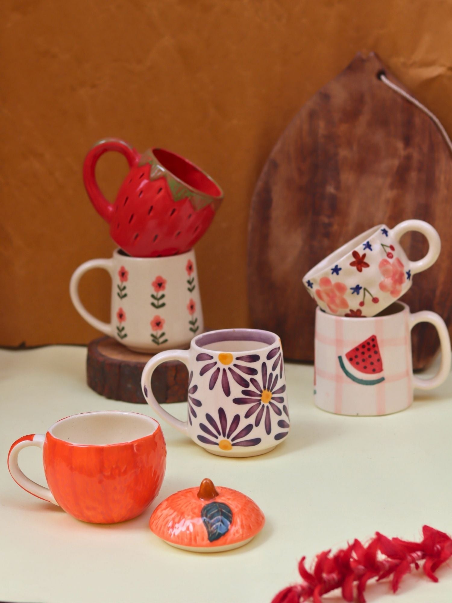 Set of 6 Chill & Fill Mugs Combo (for the price of 5) handmade in India