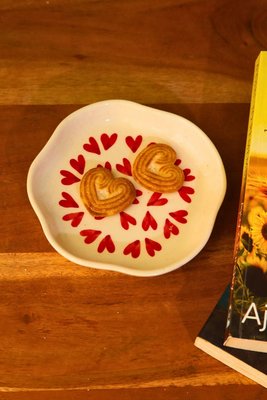 handmade all heart dessert plate 