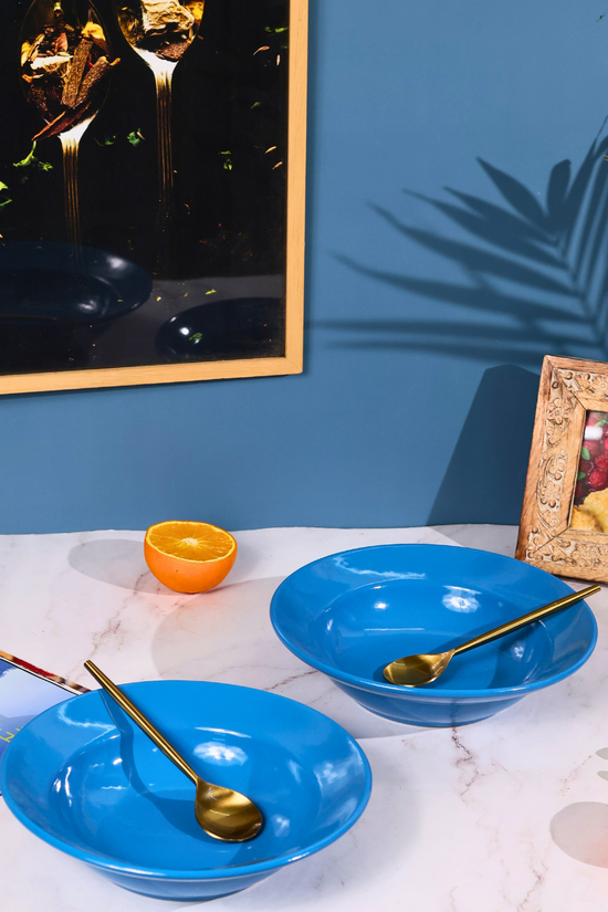Lusture blue pasta plates
