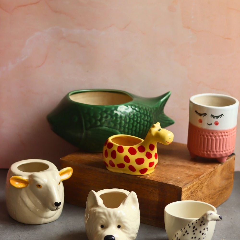 handmade Set of 6 Pinteresty Animals Planters (for the price of 5)