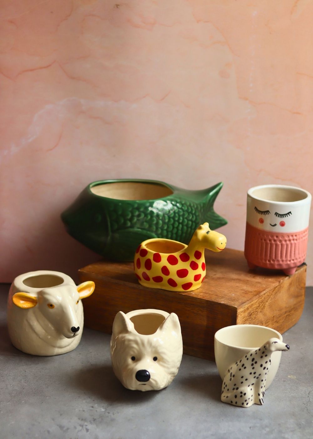 handmade Set of 6 Pinteresty Animals Planters (for the price of 5)