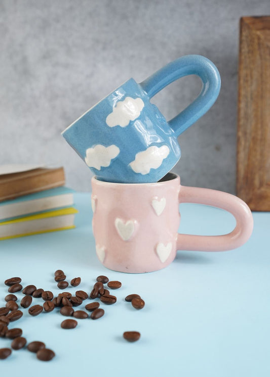 Cloud Nine & Pastel Pink Heart Mug