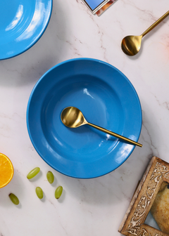 Ceramic pasta plate with spoon