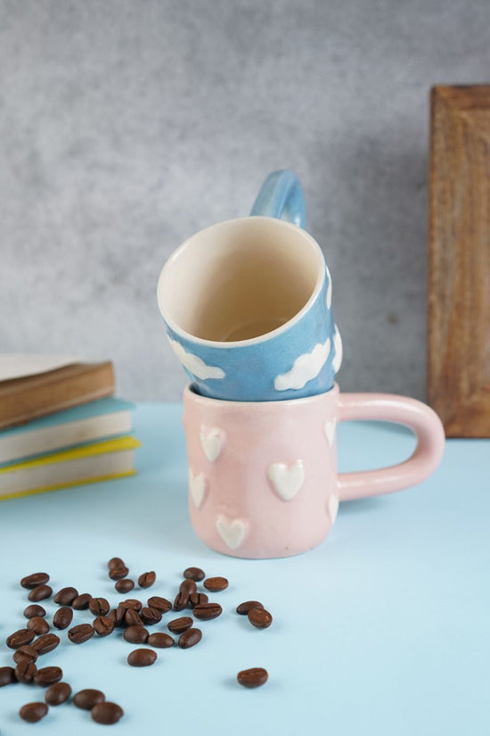 Cloud Nine & Pastel Pink Heart Mug
