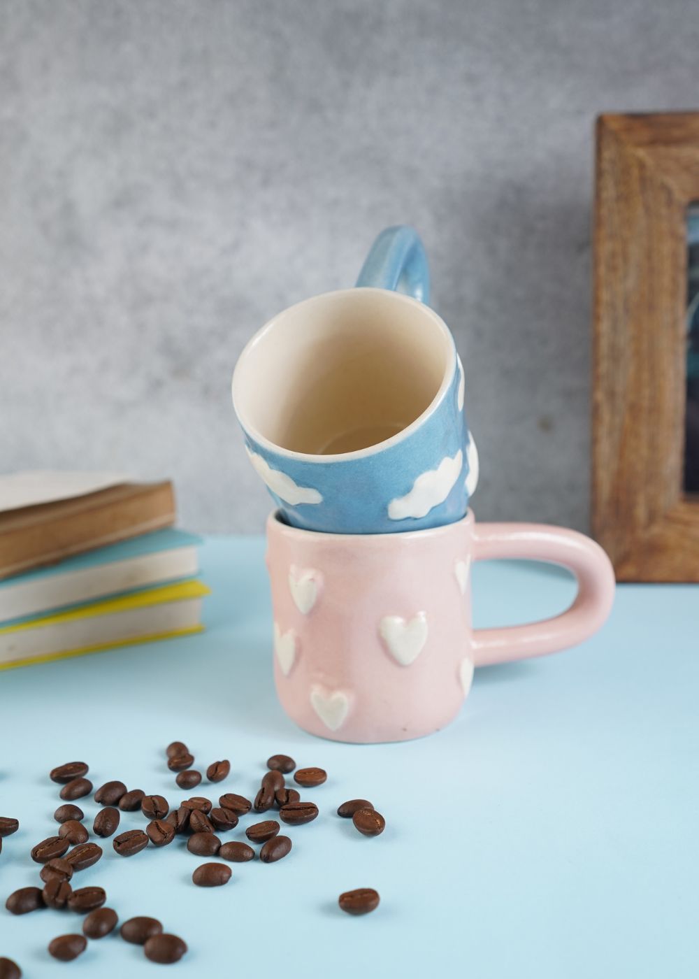 Cloud Nine & Pastel Pink Heart Mug
