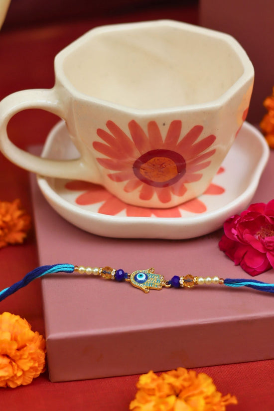 Flower Mug & Dessert Plate Rakhi Gift Box made with premium quality material
