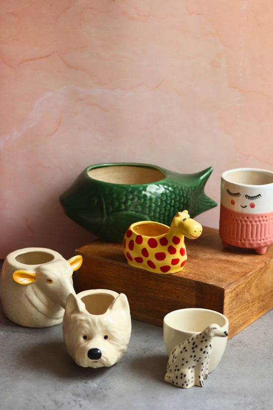 Set of 6 Pinteresty Animals Planters (for the price of 5) made by ceramic