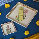 Red Motif Platter - Set of two handmade by artisan