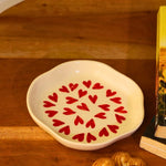 all heart dessert plate handmade in india 