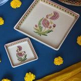 Red Motif Platter - Set of two for this festival