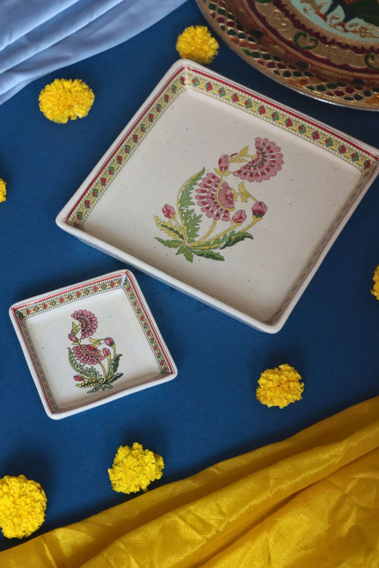 Red Motif Platter - Set of two for this festival