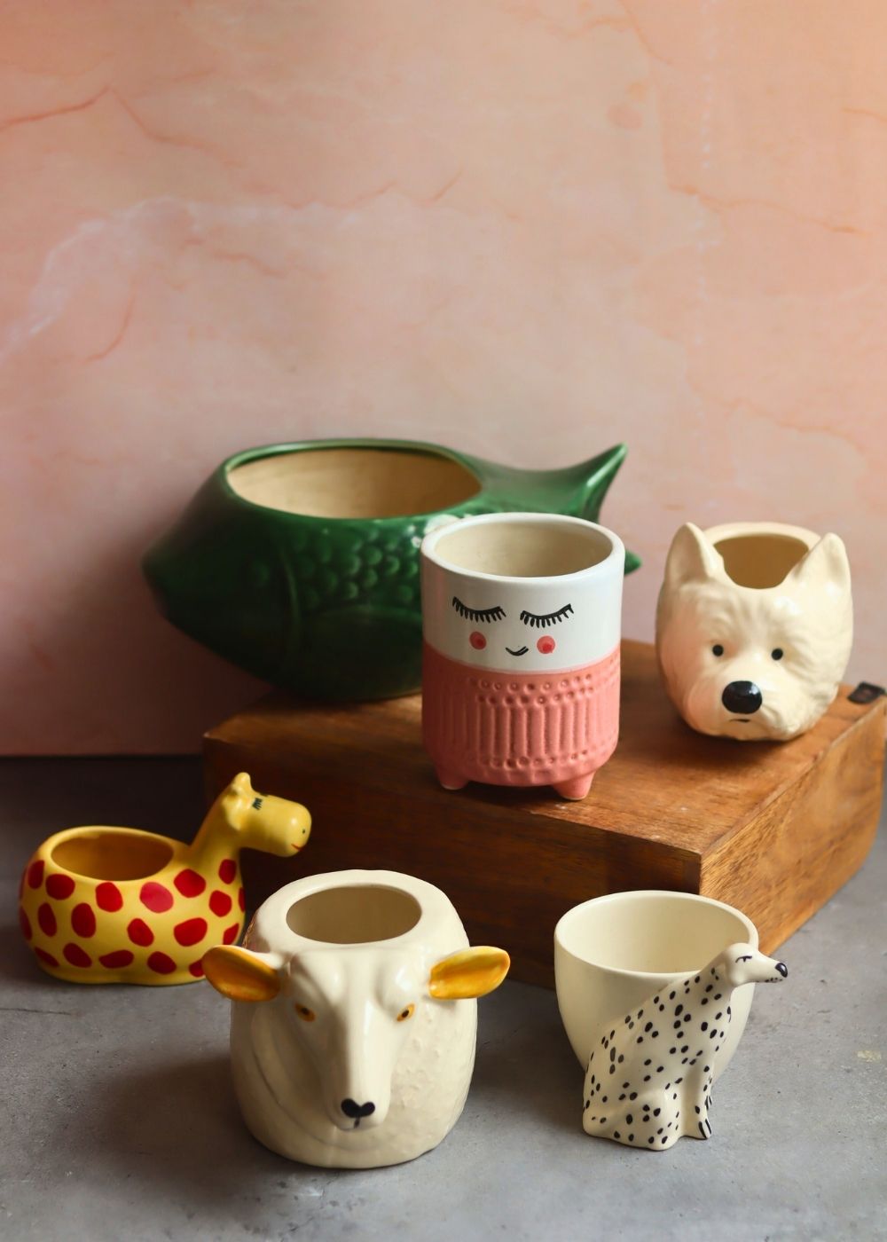 Set of 6 Pinteresty Animals Planters (for the price of 5) with premium quality material