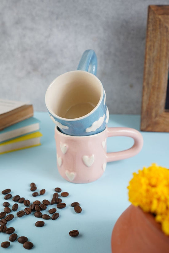 Cloud Nine & Pastel Pink Heart Mug