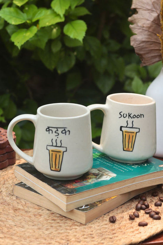 Set of 2 - Kadak & Sukoon Mug - The Chai Lover Edit made by ceramic