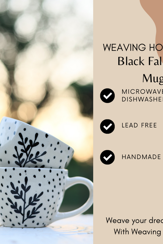 Black Fall Leaf Mug