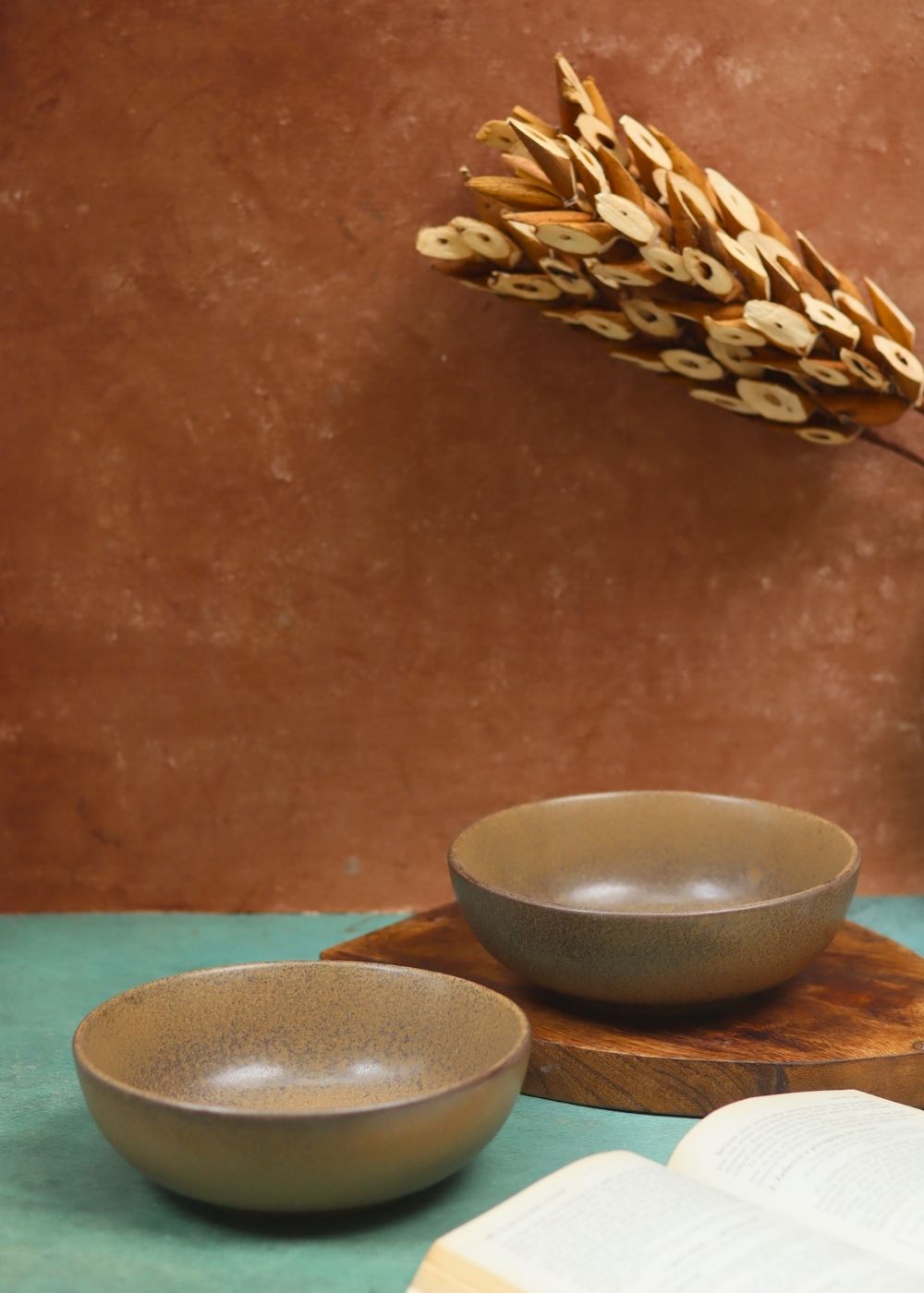 handmade Woody Brown Curry Bowl 