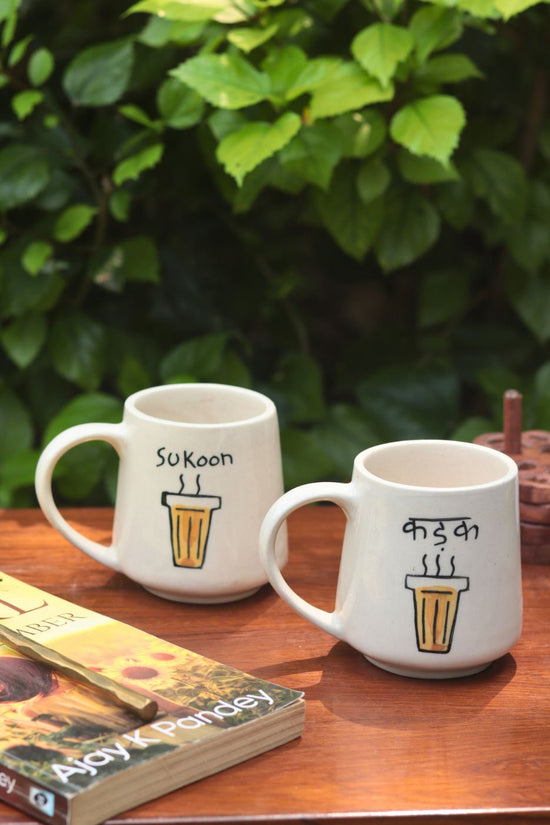 Set of 2 - Kadak & Sukoon Mug - The Chai Lover Edit handmade in india