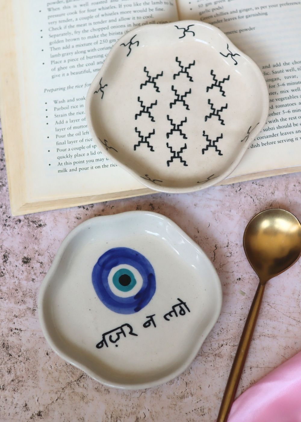 Crosses & Nazar Handmade Dessert Plate handmade in india