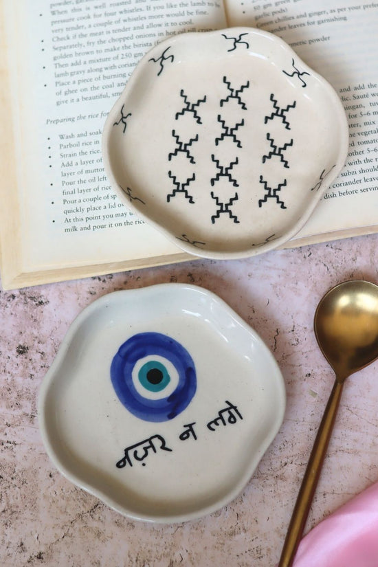 Crosses & Nazar Handmade Dessert Plate handmade in india