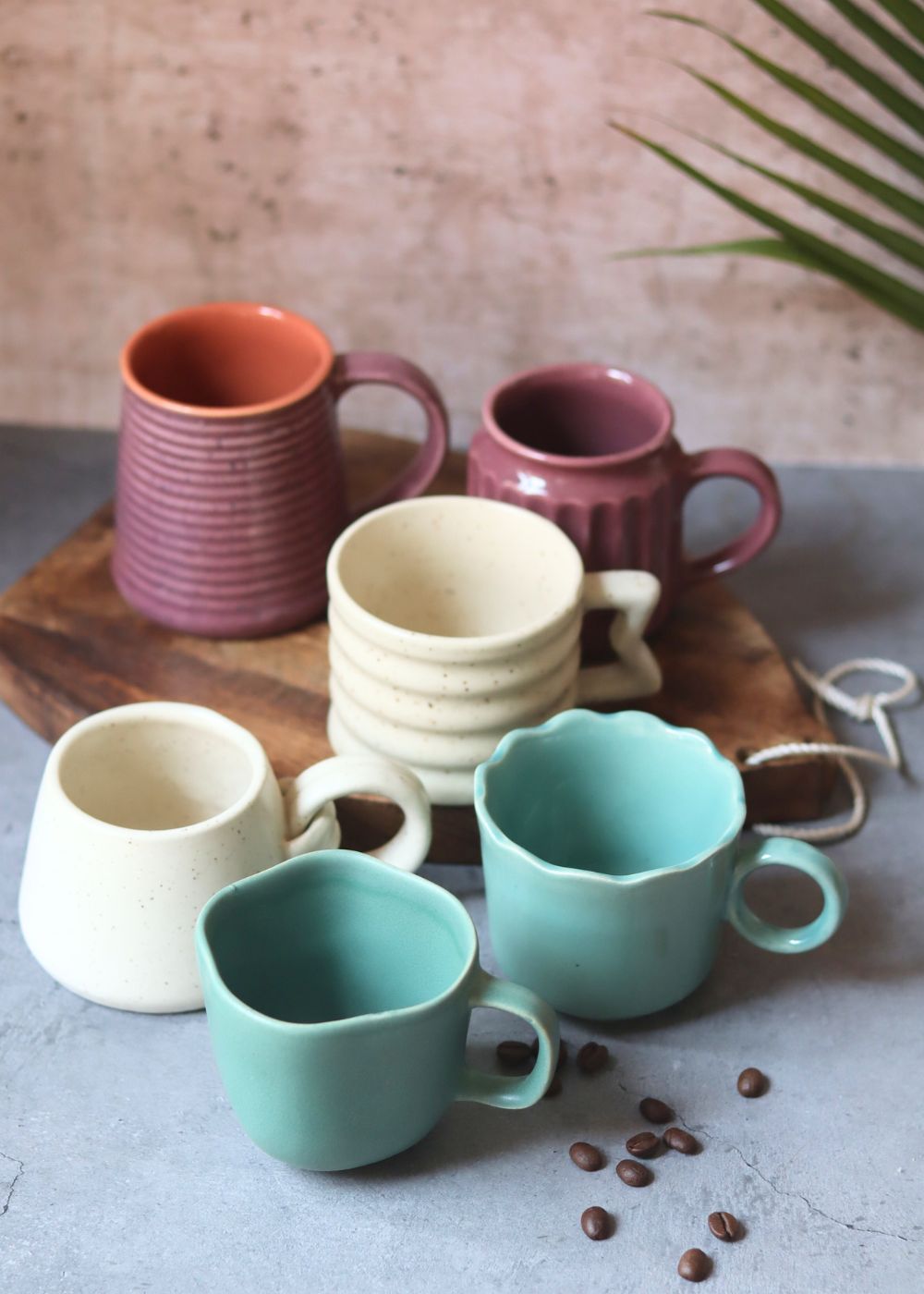 Set of 6 The Daily Brew Mugs (for the price of 5) handmade in india