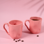 pink, green & grey wavy mug made by ceramic 