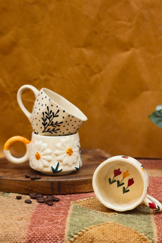 Set of 3 - Blooming Mugs Combo handmade in India