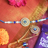 Handmade Round Evil Eye Bhaiya Bhabhi Rakhi