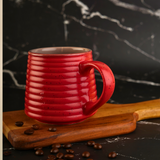 Hot red coffee mug 