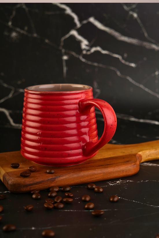 Hot red coffee mug 
