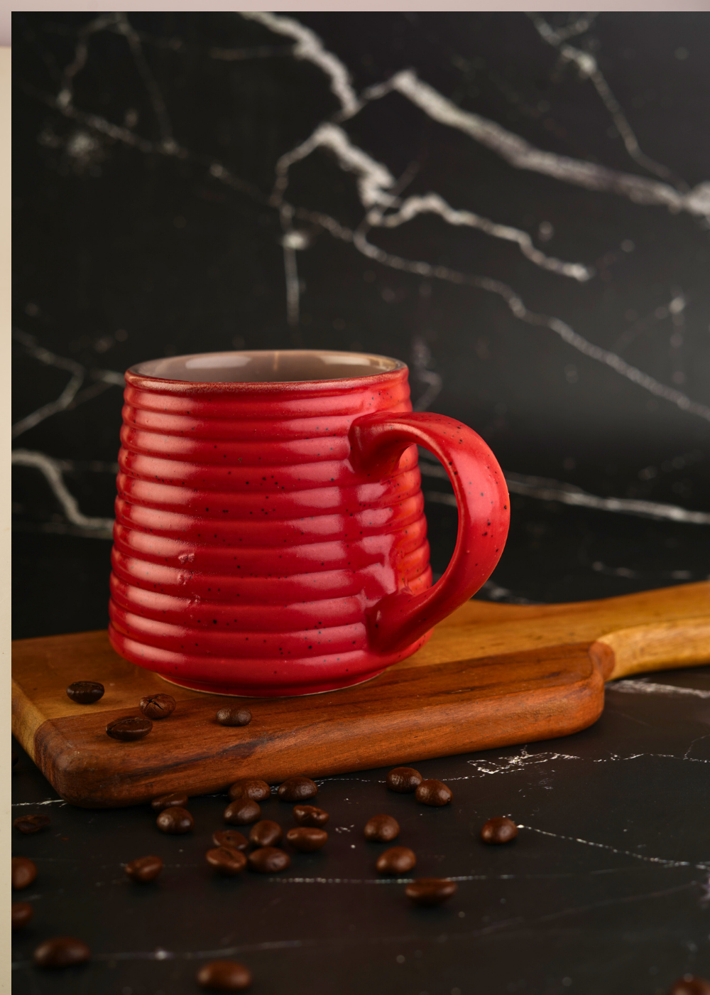 Hot red coffee mug 
