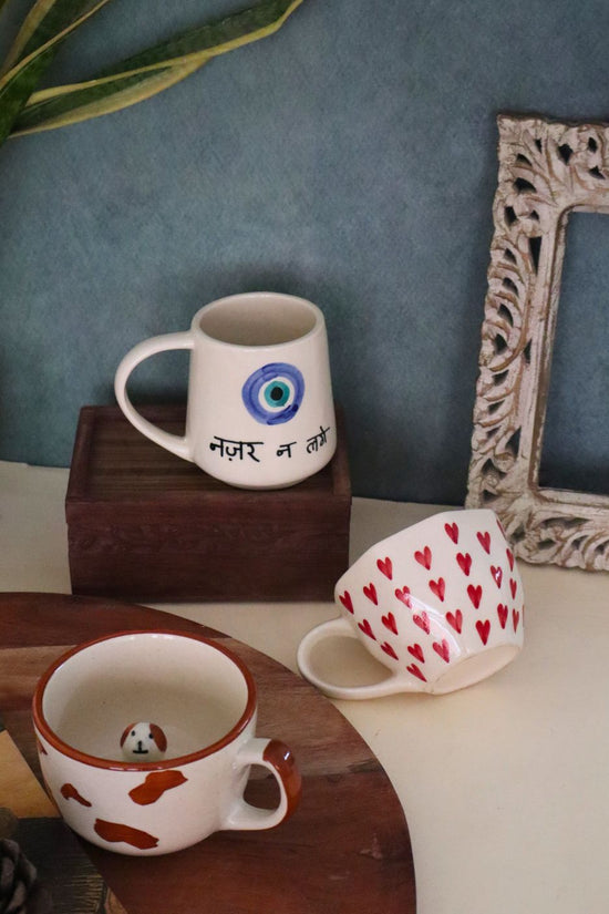 set of 3 mugs handmade in india