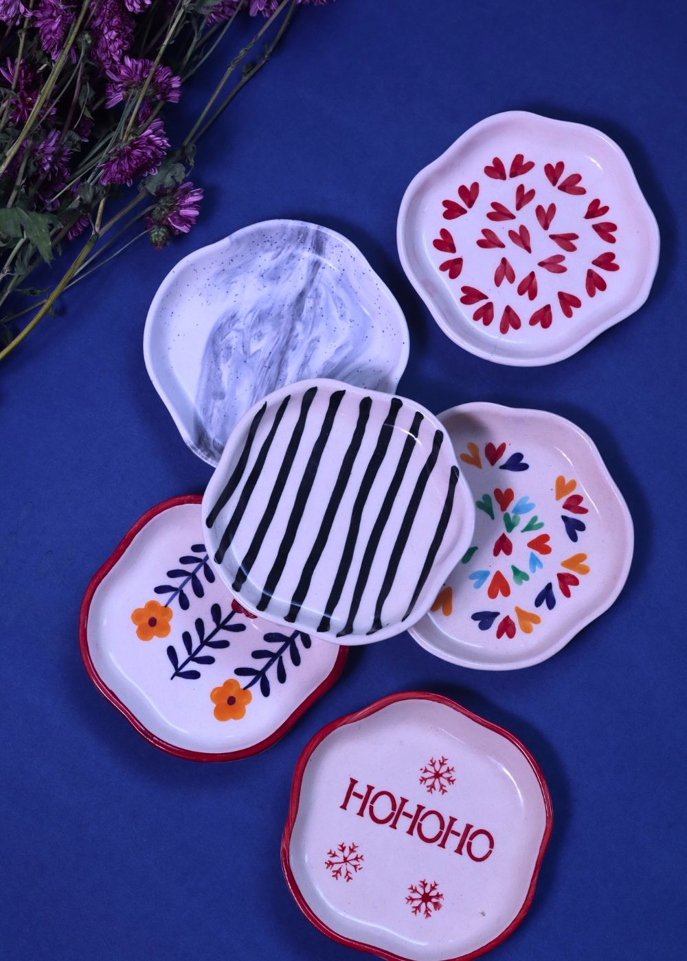 Set of 6 Chic Dessert Plates (for the price of 5) handmade in india