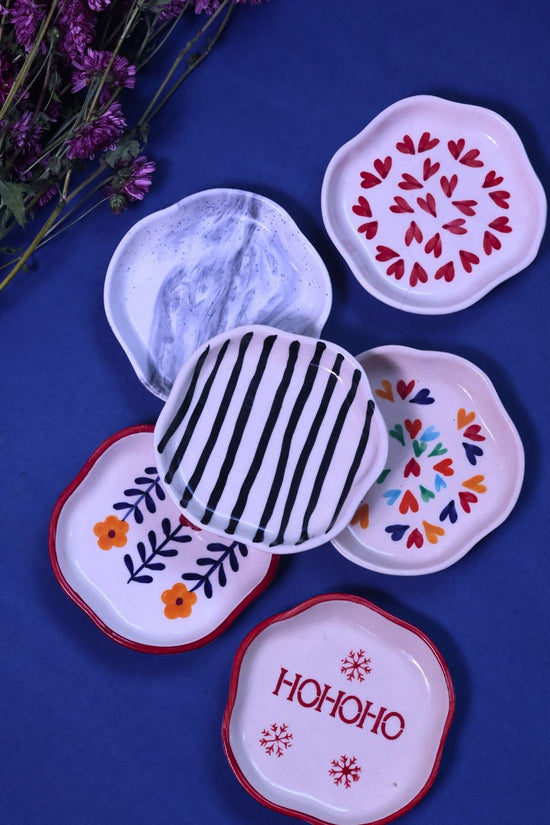 Set of 6 Chic Dessert Plates (for the price of 5) handmade in india