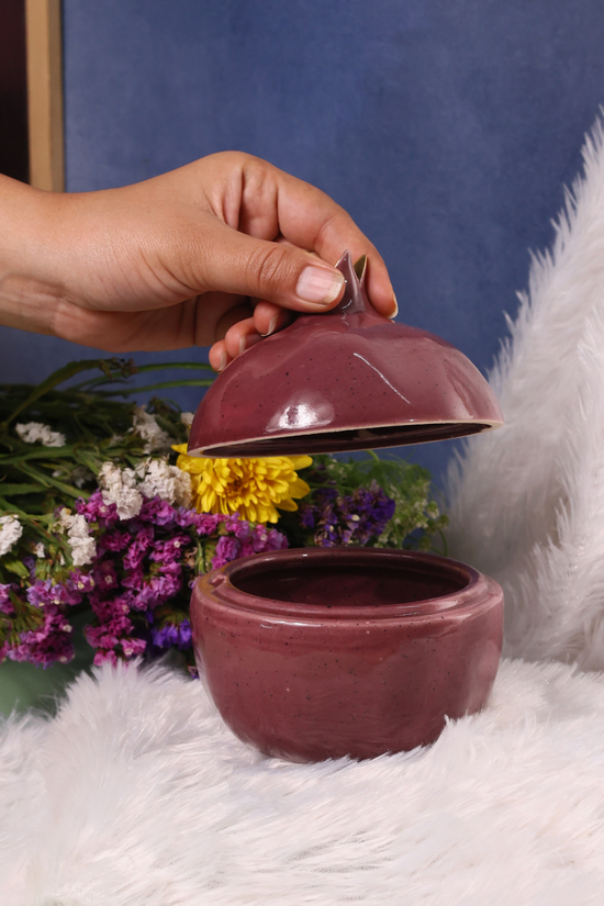 Ceramic anar jar lilac for kitchenware and decoration