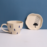 handmade raindrop mug & umbrella dessert plate 