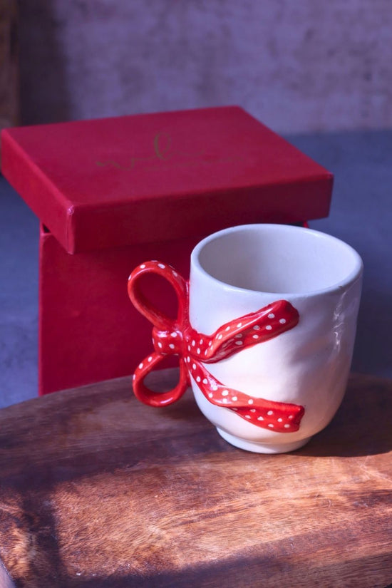 Pinteresty Bow Mug in a Gift Box handmade in india
