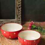 Red joy ceramic bowls 