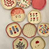 handmade Set of 10 Floral Heart Handmade Dessert plate (for the price of 7)