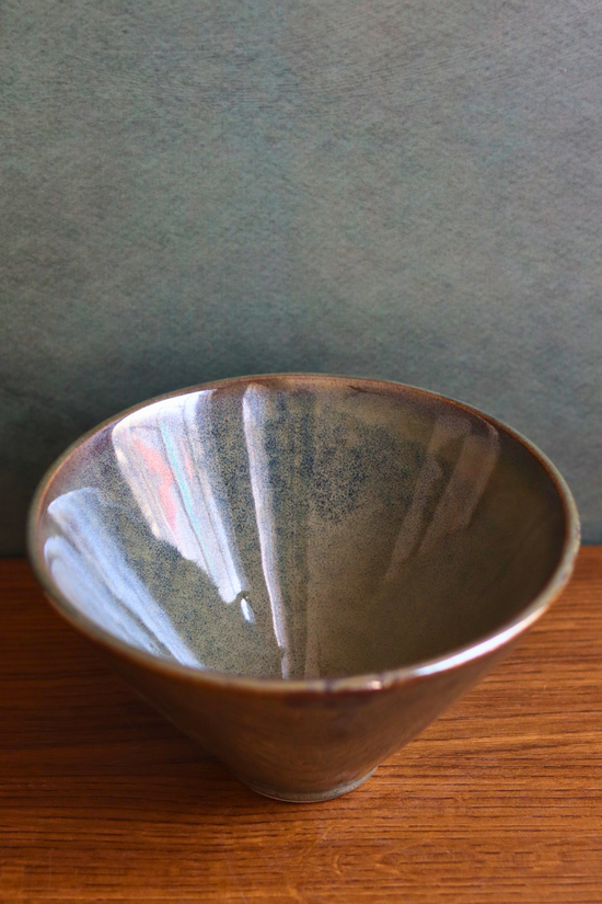 olive conical bowl handmade in india