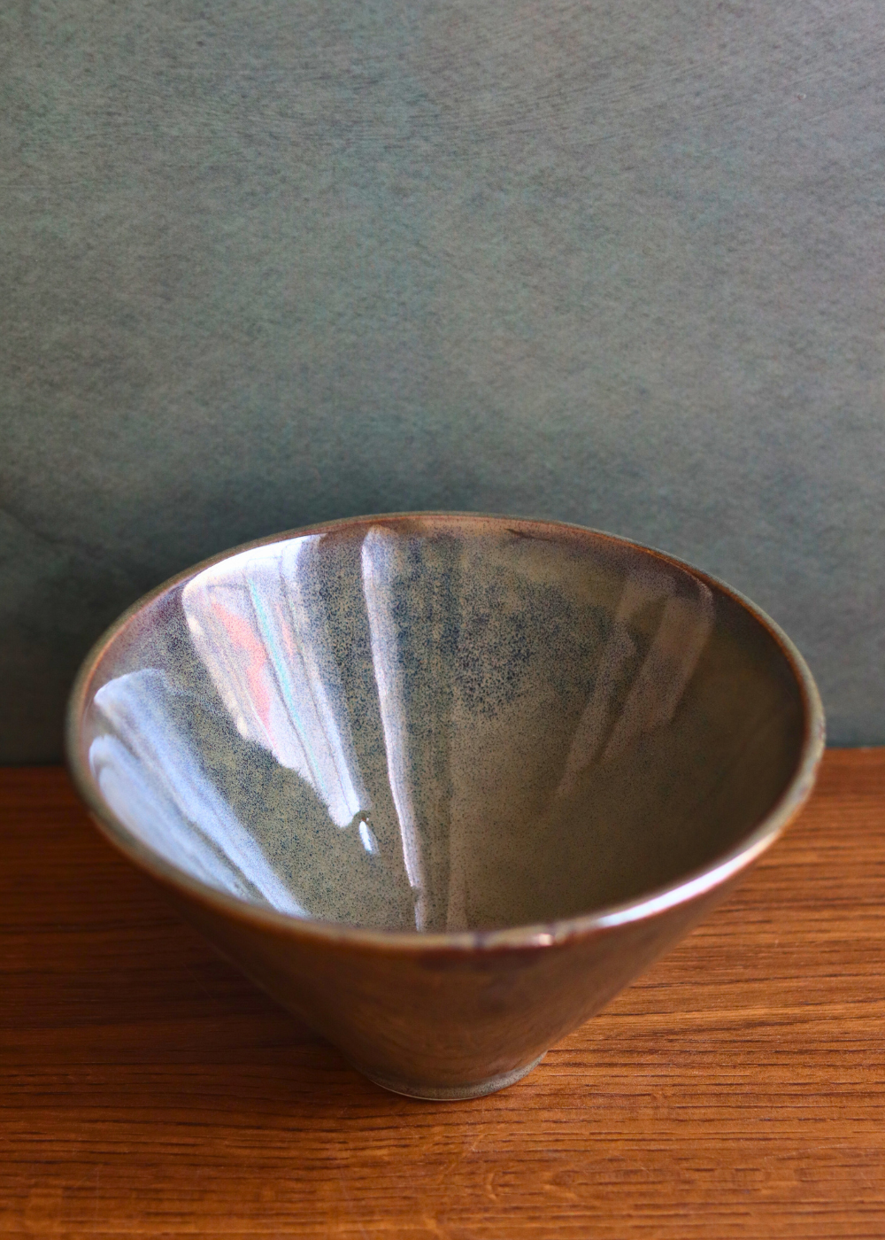 olive conical bowl handmade in india