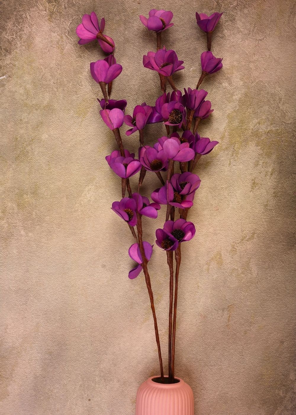 purple mangolian flower bunch handmade in india