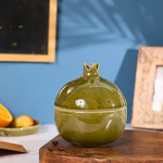 handmade olive green anar jar made by pure ceramic 