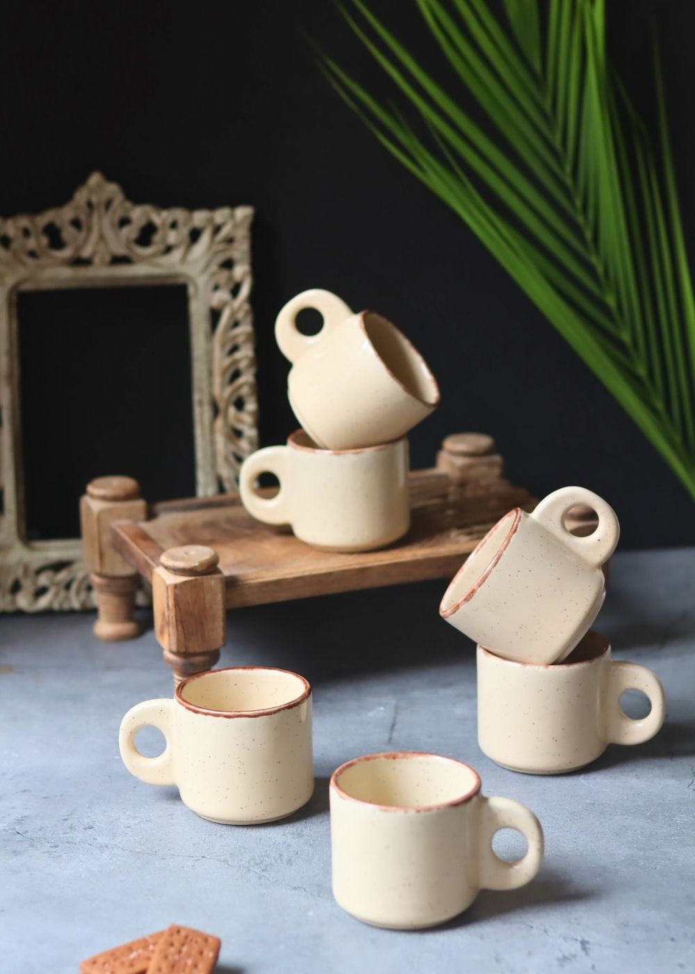 Cream Tea Cups - Set of 6 made by ceramic