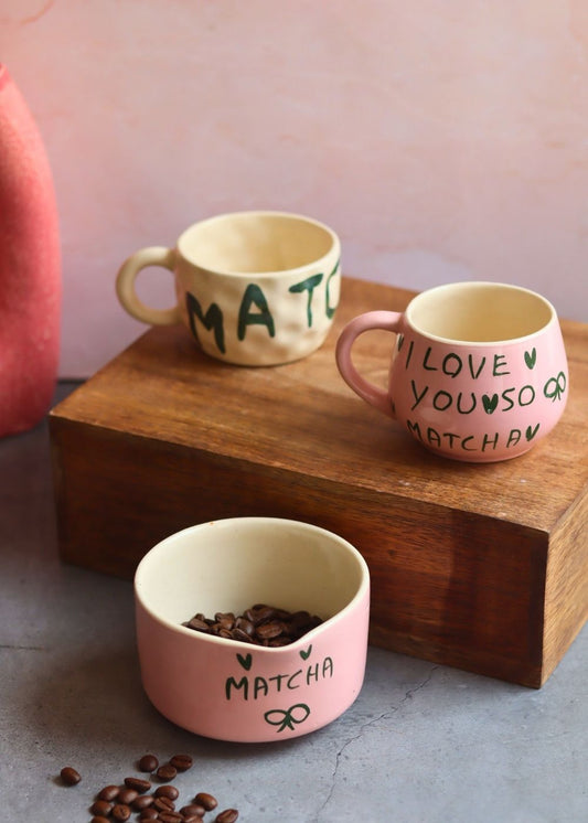 Set of 3 - Matcha Love Combo made by ceramic