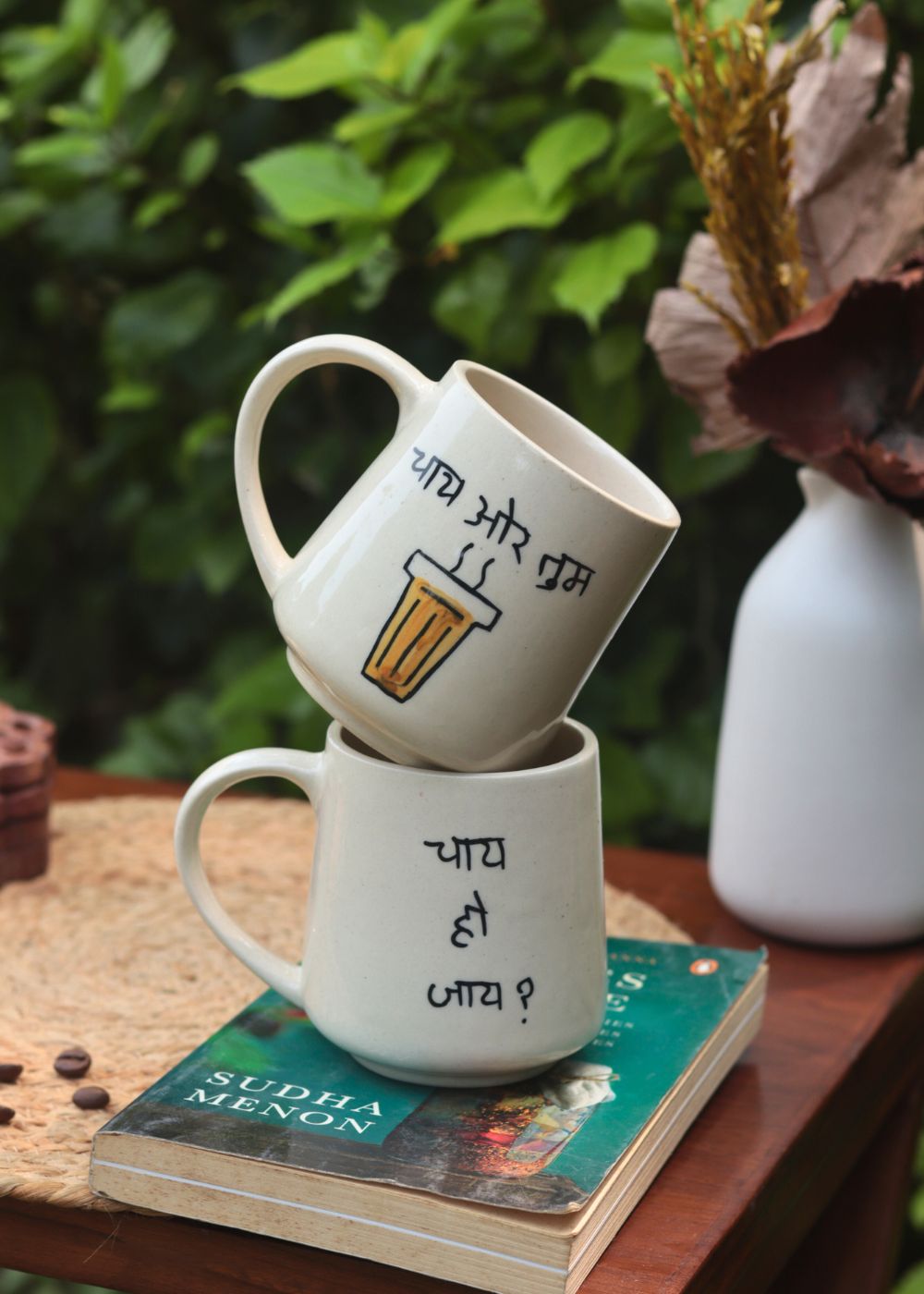 Handmade Set of 2 - Chai or Tum & Chai Ho Jaye Mug - The Chai Lover Edit